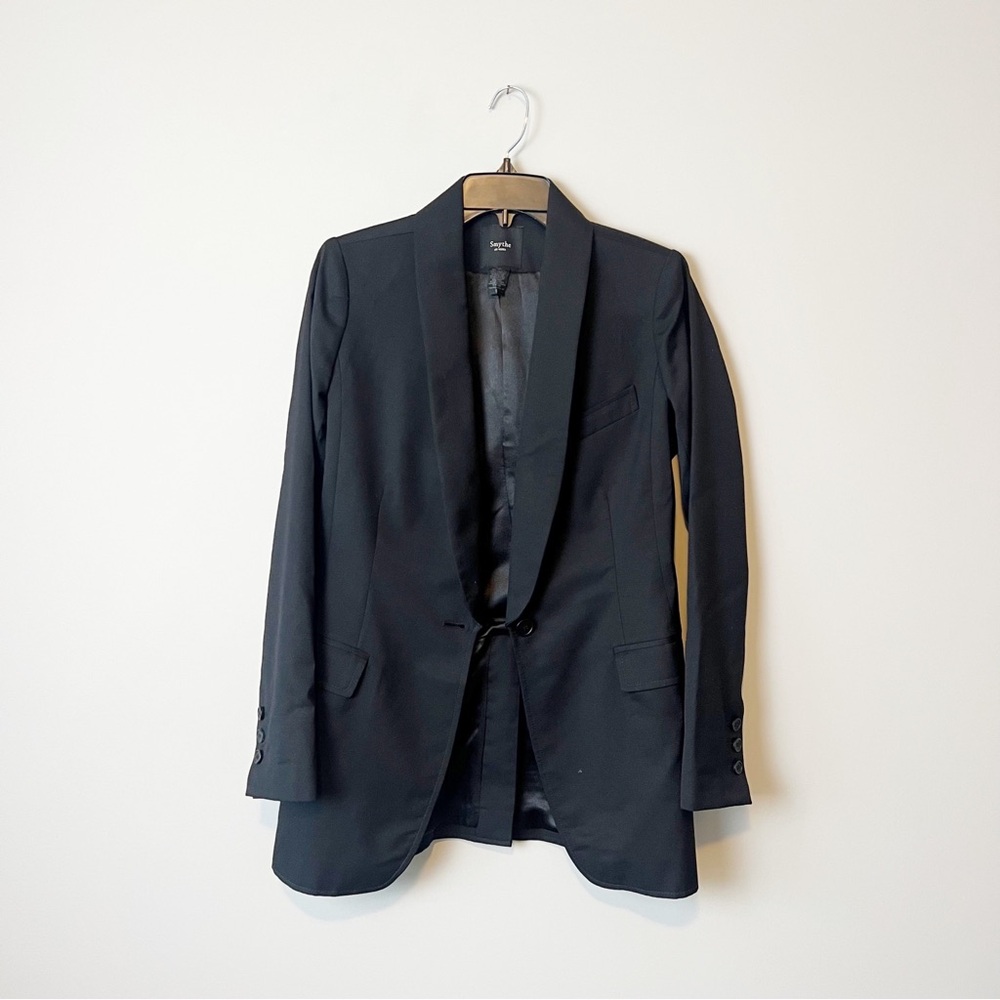 Smythe Single Button Black Basic Blazer Jacket - image 8